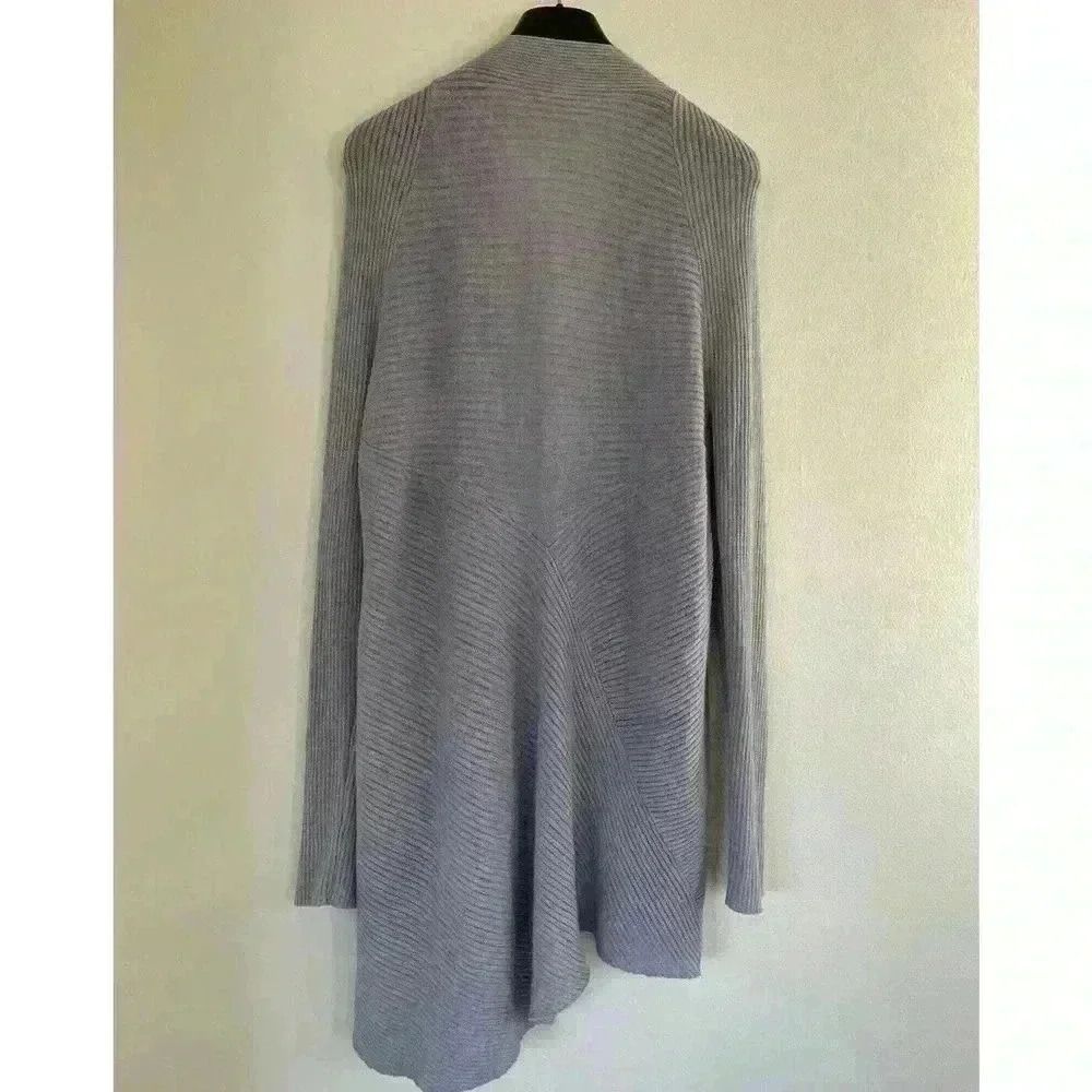 EILEEN FISHER Lavender Wool Cardigan Ribbed Size XS - Picture 4 of 5